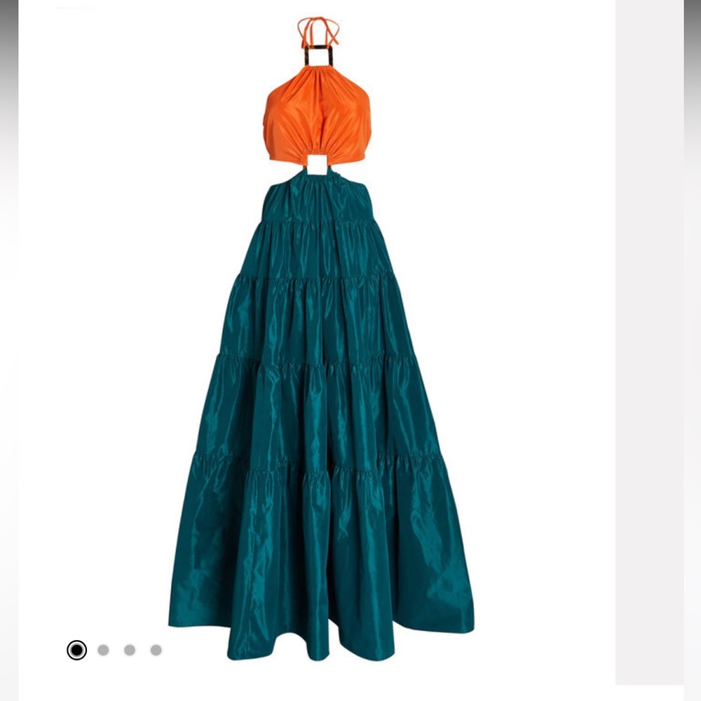 STAUD dome two tone open waist dress